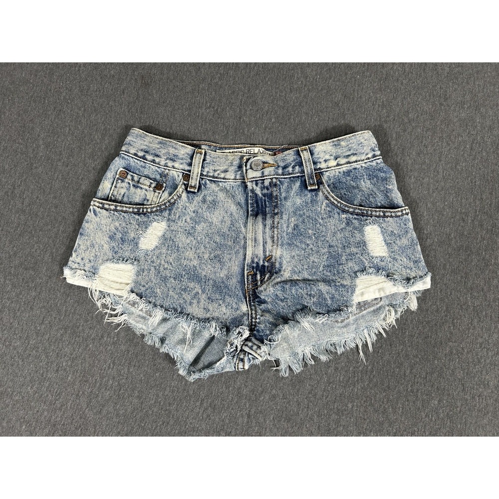 Levi's 550 Cut Off Mini Shorts Womens 8 Acid Wash Distressed Frayed
